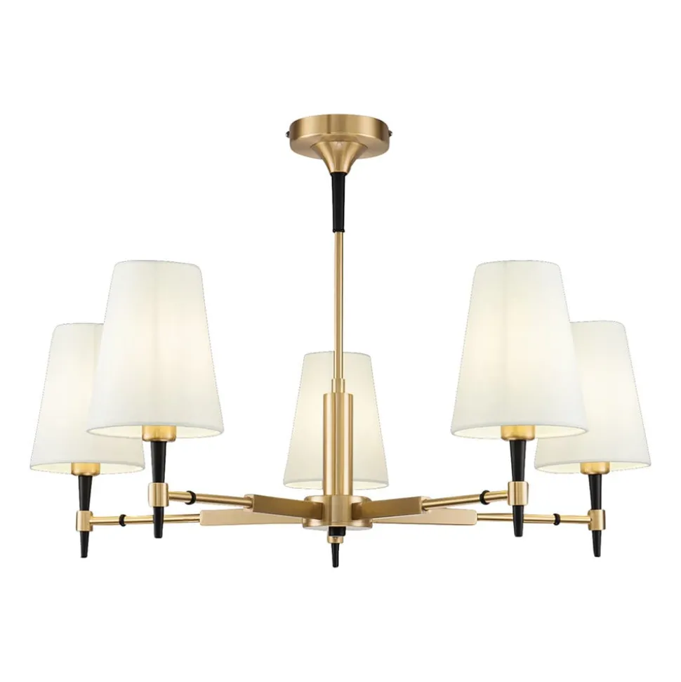 Maytoni Zaragoza kroonluchter 5-lamps stoffen kap