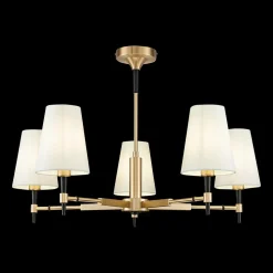 Maytoni Zaragoza kroonluchter 5-lamps stoffen kap