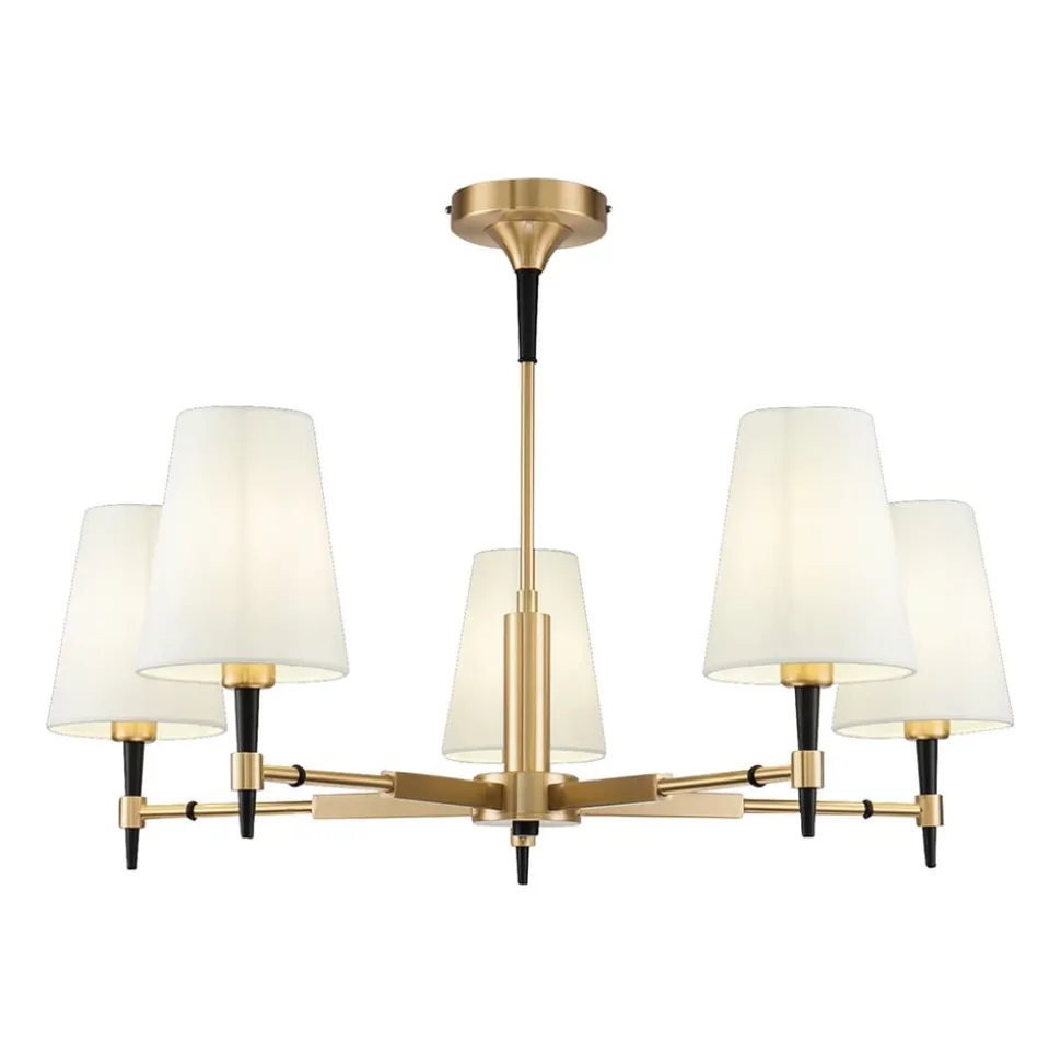 Maytoni Zaragoza kroonluchter 5-lamps stoffen kap