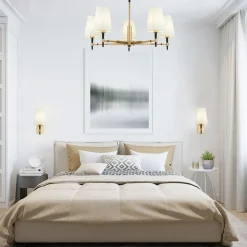 Maytoni Zaragoza kroonluchter 5-lamps stoffen kap