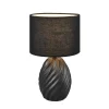 Melva tafellamp, mat zwart, Ø 18 cm, keramiek, E14