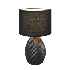 Melva tafellamp, mat zwart, Ø 18 cm, keramiek, E14