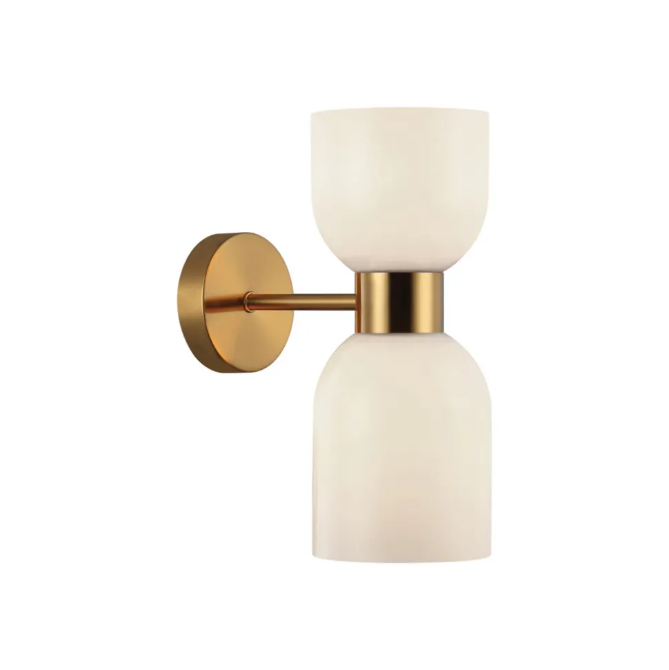 Memory wandlamp, glas, brons/wit, 2-lamps