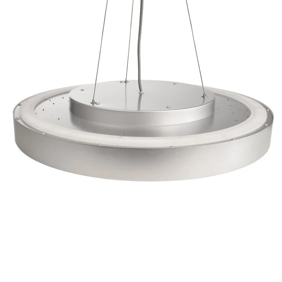 Menkar LED hanglamp, zilverkleurig, Ø 80 cm, CCT, omhoog/omlaag