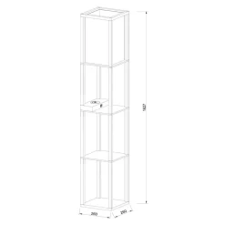 Menno vloerlamp, zwart, 162,7 cm, draadloze oplader