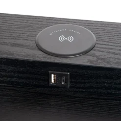 Menno vloerlamp, zwart, 162,7 cm, draadloze oplader