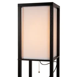 Menno vloerlamp, zwart, 162,7 cm, draadloze oplader