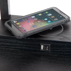 Menno vloerlamp, zwart, 162,7 cm, draadloze oplader