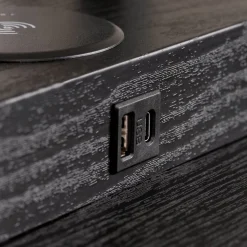 Menno vloerlamp, zwart, 162,7 cm, draadloze oplader