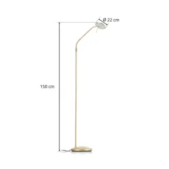 Messingkleurige LED vloerlamp Zenith met dimmer