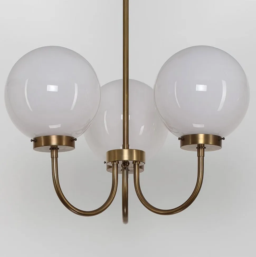 Messing-kroonluchter D119, 3-lamps