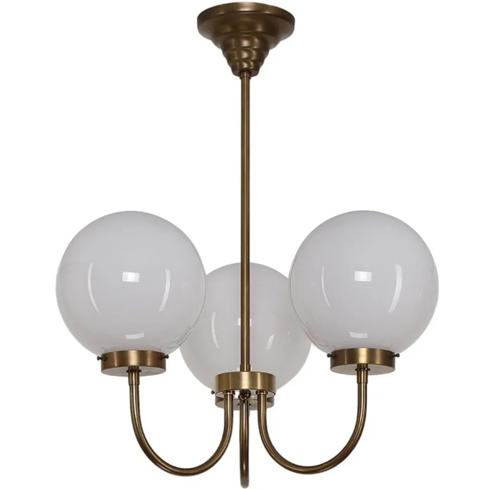 Messing-kroonluchter D119, 3-lamps