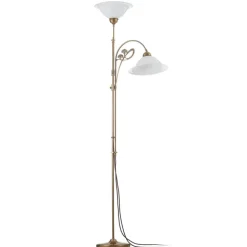 Messing-vloerlamp Alwine, 2-lichts