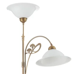 Messing-vloerlamp Alwine, 2-lichts