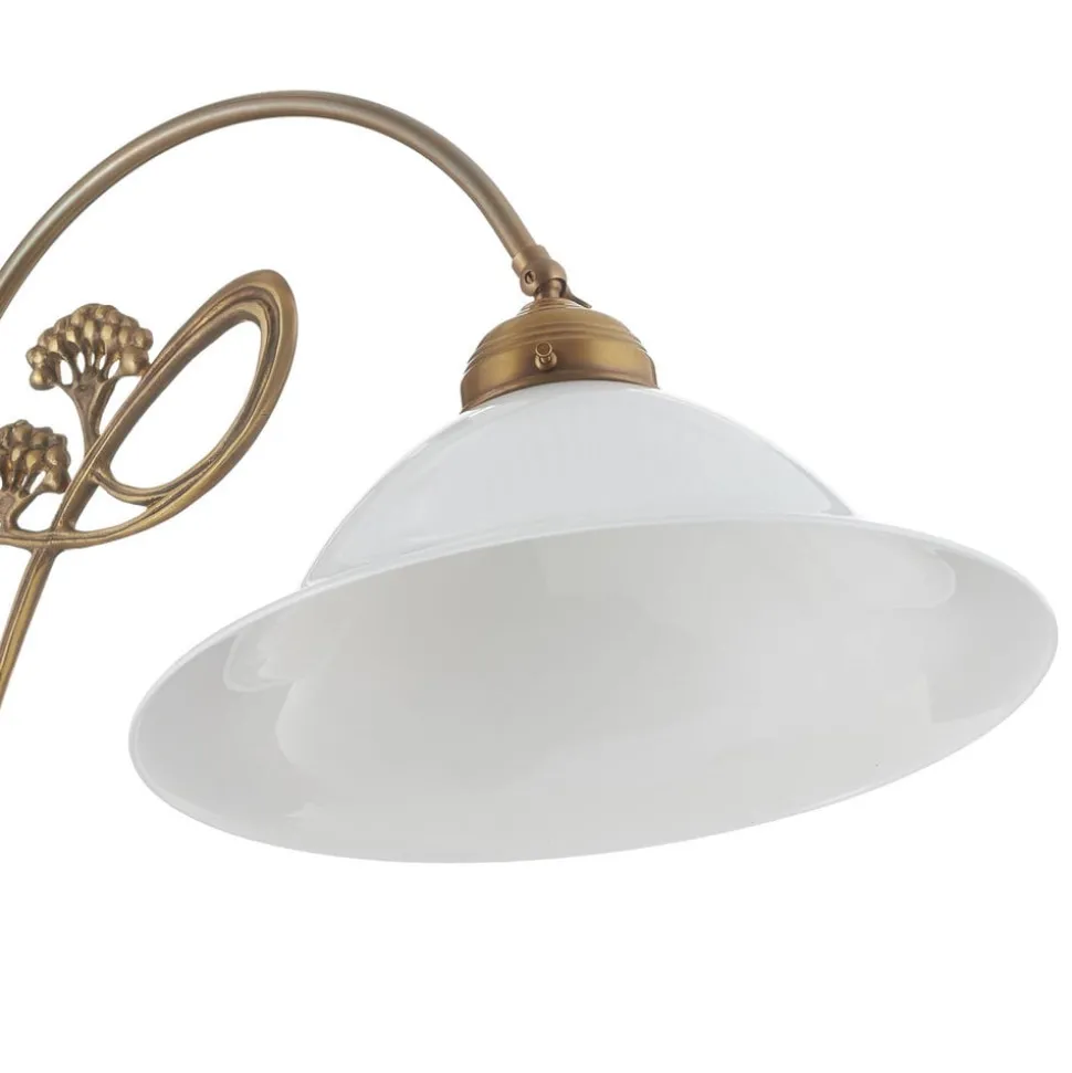 Messing-vloerlamp Alwine, 2-lichts