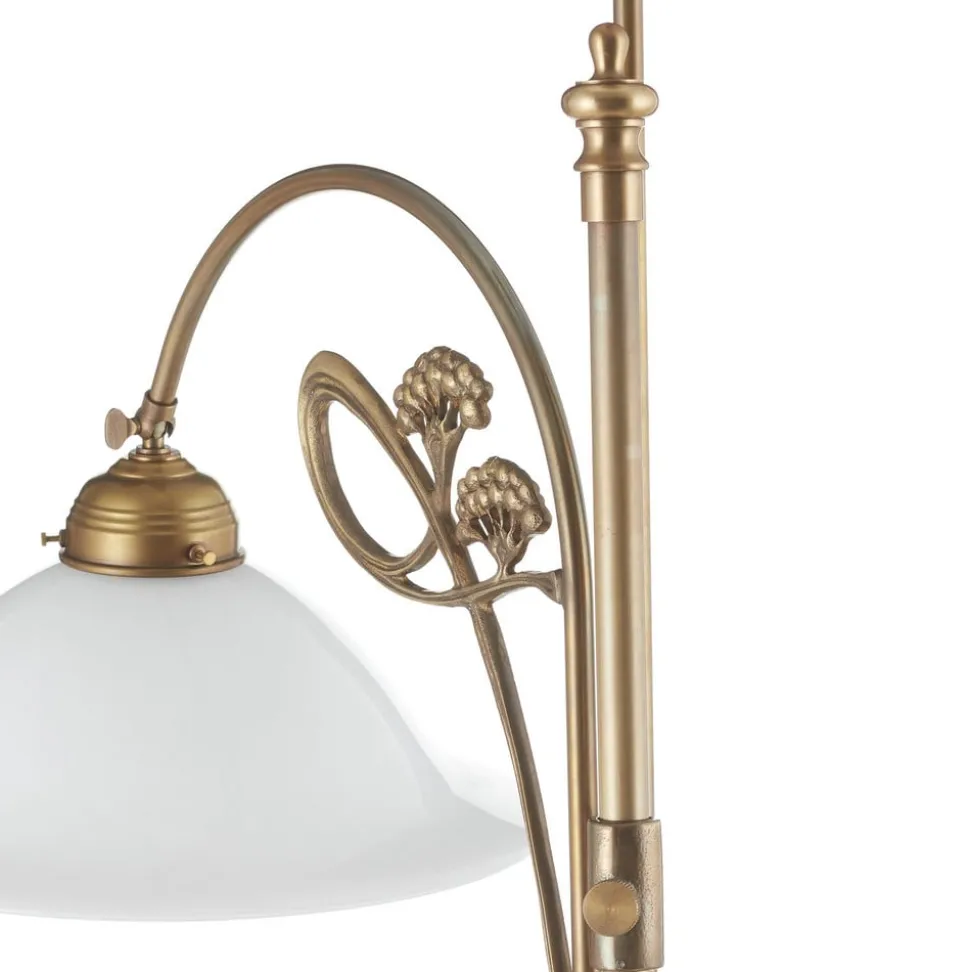 Messing-vloerlamp Alwine, 2-lichts