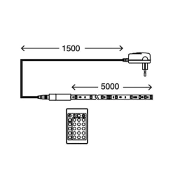 Met 164 lichtfuncties - 500 cm RGB LED-strip Mo