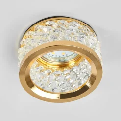Met kristalversiering - inbouwlamp Iwen, goud