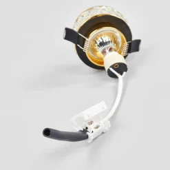 Met kristalversiering - inbouwlamp Iwen, goud