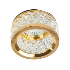 Met kristalversiering - inbouwlamp Iwen, goud