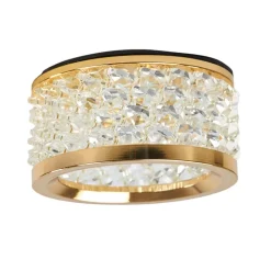 Met kristalversiering - inbouwlamp Iwen, goud