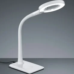 Met voet - LED vergrootglaslamp Lupo in wit