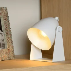 Metalen tafellamp Chago, wit