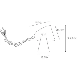 Metalen tafellamp Chago, wit