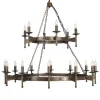Middeleeuwse kroonluchter CROMWELL, 18-lichts