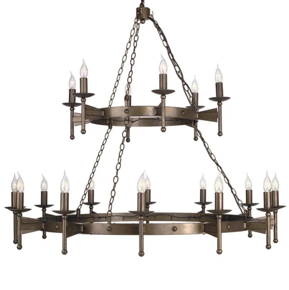 Middeleeuwse kroonluchter CROMWELL, 18-lichts