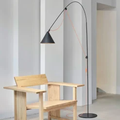 midgard AYNO L vloerlamp zwart/oranje 2.700K