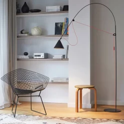 midgard AYNO L vloerlamp zwart/oranje 2.700K