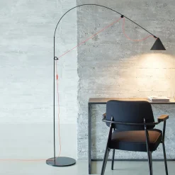 midgard AYNO L vloerlamp zwart/oranje 3.000K