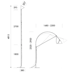 midgard AYNO XL vloerlamp grijs/oranje 2.700K