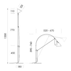 midgard LED tafellamp AYNO S, grijs/grijs, 4.000 K, 76 cm