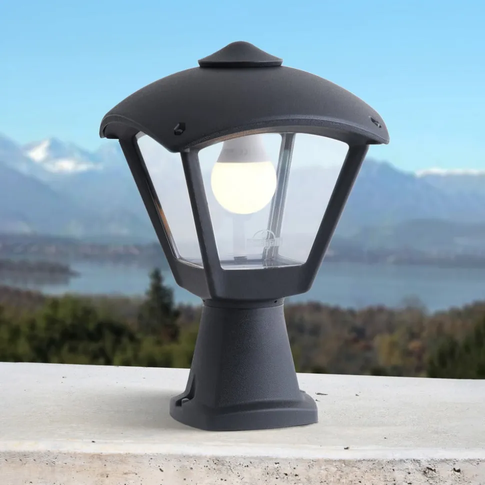 Mididisma/Dario sokkellamp, zwart, heldere afdekking