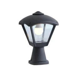 Mididisma/Dario sokkellamp, zwart, heldere afdekking