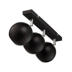 Midnight plafondspot in zwart, 3-lamps lang