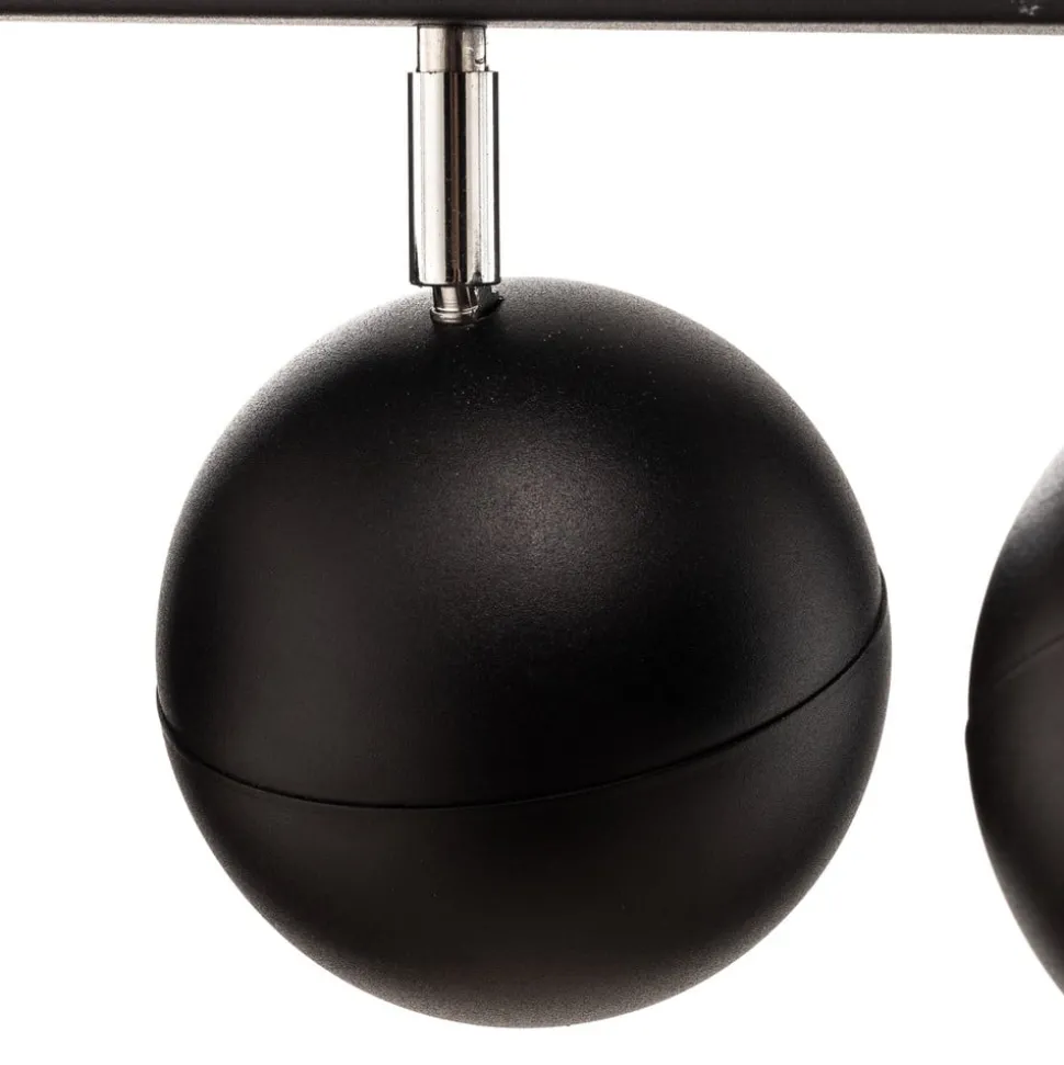 Midnight plafondspot in zwart, 3-lamps lang