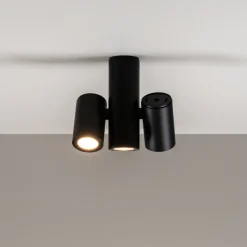 Milan Kronn plafondspot 3-lamps zwart
