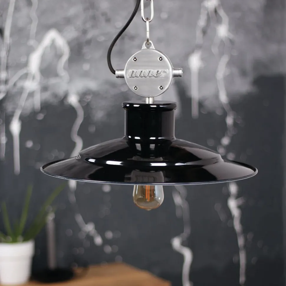 Milstone - industriële pendellamp in zwart