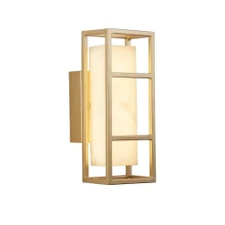 Mirage LED wandlamp, hoogte 40 cm, goud, staal, IP44