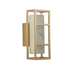 Mirage LED wandlamp, hoogte 40 cm, goud, staal, IP44