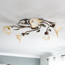 Miranda plafondlamp 5-lamps, brons