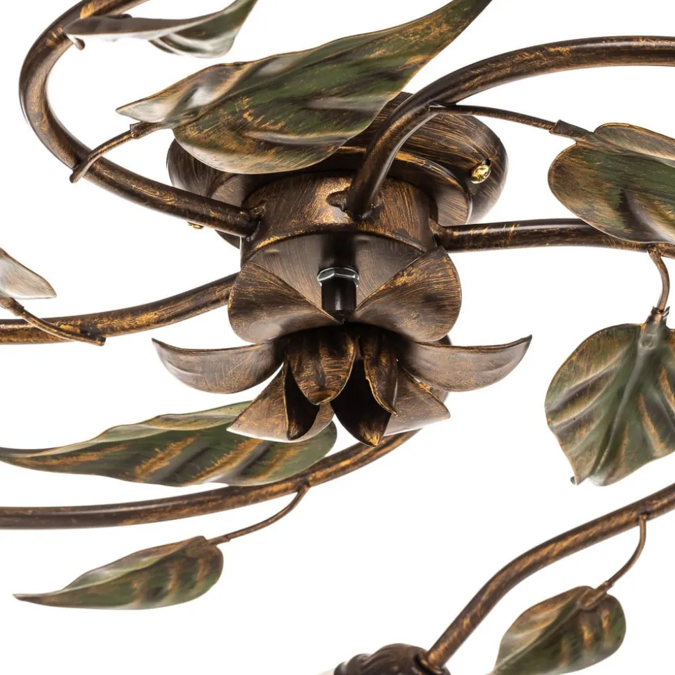 Miranda plafondlamp 5-lamps, brons