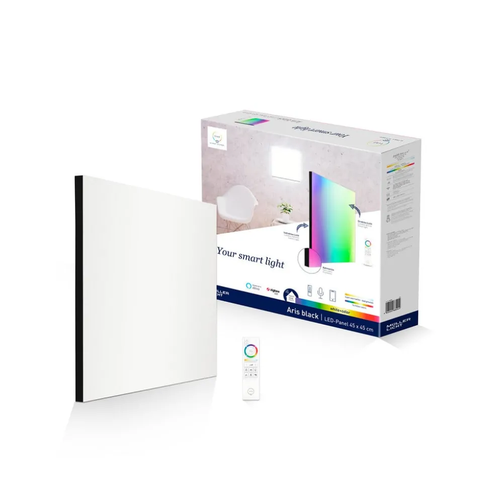 Müller Licht tint Aris LED paneel 45x45 cm, zwart
