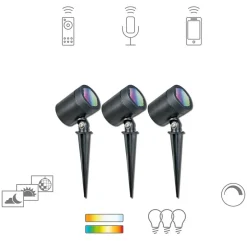 Müller Licht tint buitenspot Flores, set van 3