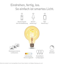 Müller licht tint LED Globe G95 E27 5,5W goud