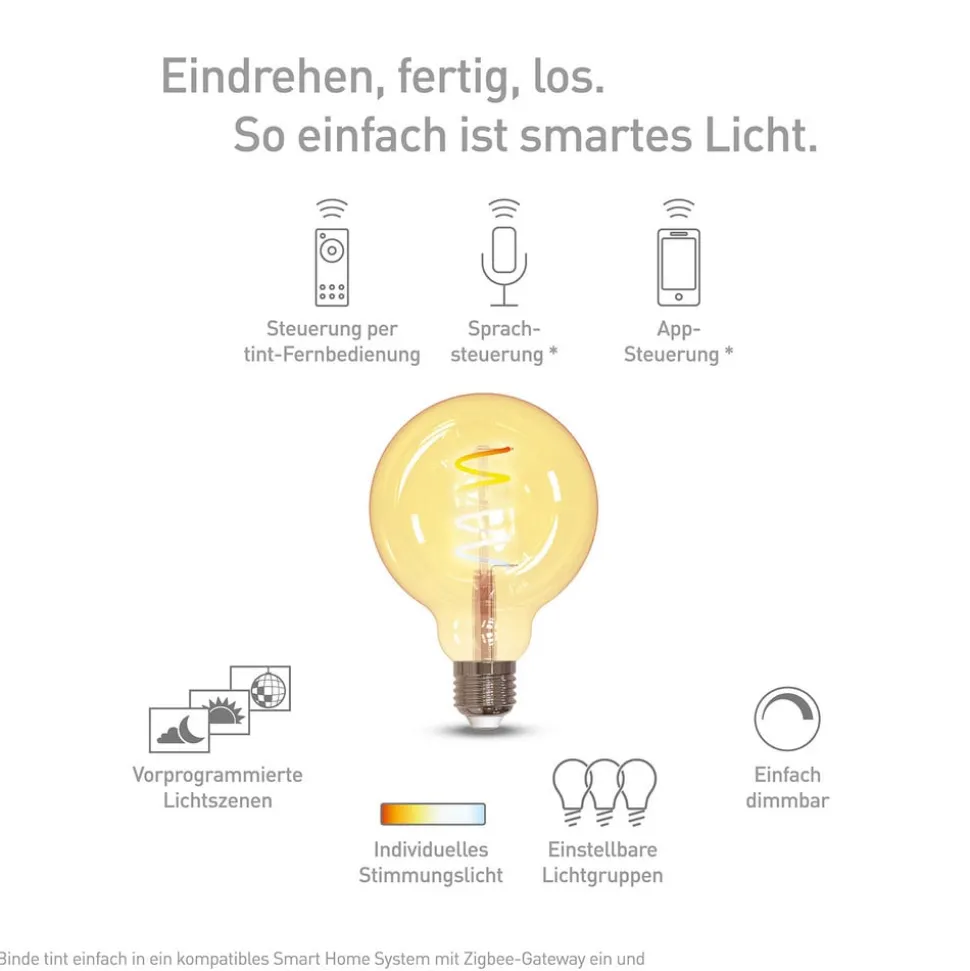Müller licht tint LED Globe G95 E27 5,5W goud