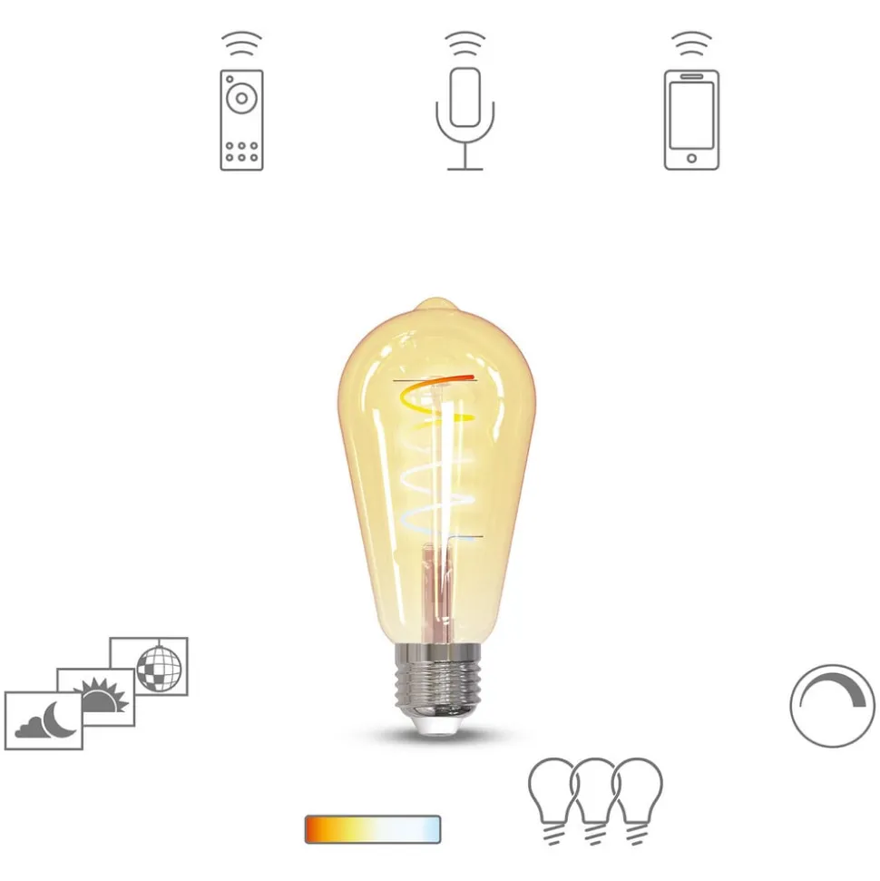 Müller licht tint LED lamp Retro Gold E27 5,5W